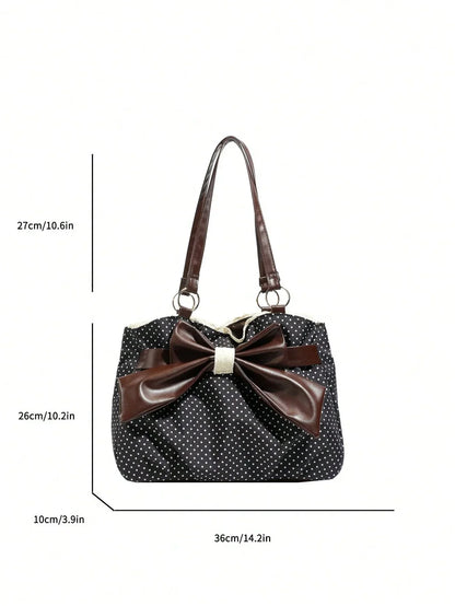 Large Polka Dot Ruffle Tote Bag