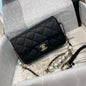 Chanel Pearl logo strap Flap Bag Black