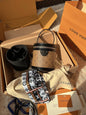 LV Cannes Monogram Reverse Canvas Round Top Handle Bag with Leather Trim and Shoulder Strap (17 x 15 x 17) cm