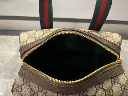 Gucci Mini GG Handbag - Beige and dark brown