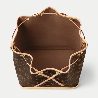 LV Noé Monogram Canvas Bucket Shoulder Bag with Leather Trim and Drawstring Closure (27.5 x 36 x 20) cm