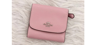 Coach Leather Small Wallet In Pink