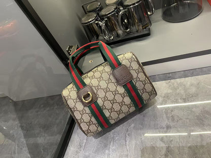 Gucci Mini GG Handbag - Beige and dark brown