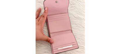 Coach Leather Small Wallet In Pink