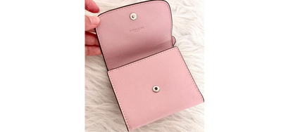 Coach Leather Small Wallet In Pink