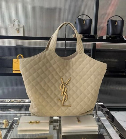 SAINT LAURENT Icare extra large embellished quilted leather tote Handbag
