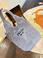 Prada Raffia Tote Bag-Blue 36*38cm