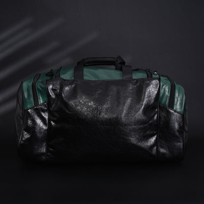 Balenciaga x adidas Large Duffel Travel Bag – Black & Green with Trefoil Logo and Triple Stripes