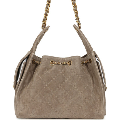 Chanel Small 25 Hobo Grey Suede