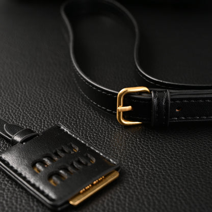 Miu Miu Black Matelassé Leather Top Handle Bag