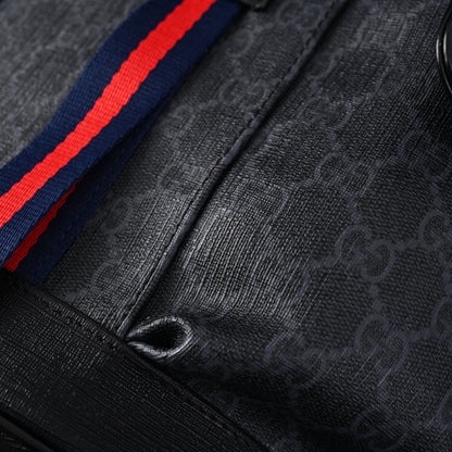 Gucci GG Supreme Monogram Backpack with Web Stripe