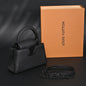 Louis Vuitton Black Grain Leather Mini Top Handle Bag With Chain Strap