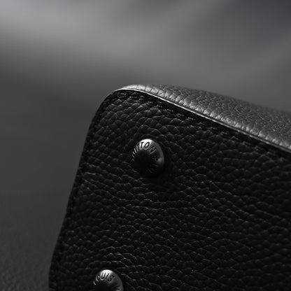 Louis Vuitton Black Grain Leather Mini Top Handle Bag With Chain Strap
