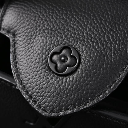 Louis Vuitton Black Grain Leather Mini Top Handle Bag With Chain Strap