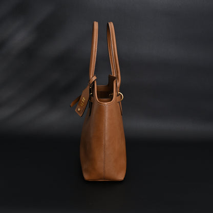 Miu Miu Leather Tote Bag – Elegant Caramel Brown