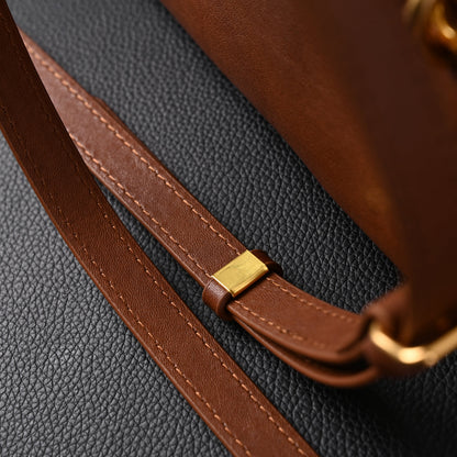 Miu Miu Leather Bowler Top Handle Bag Cognac