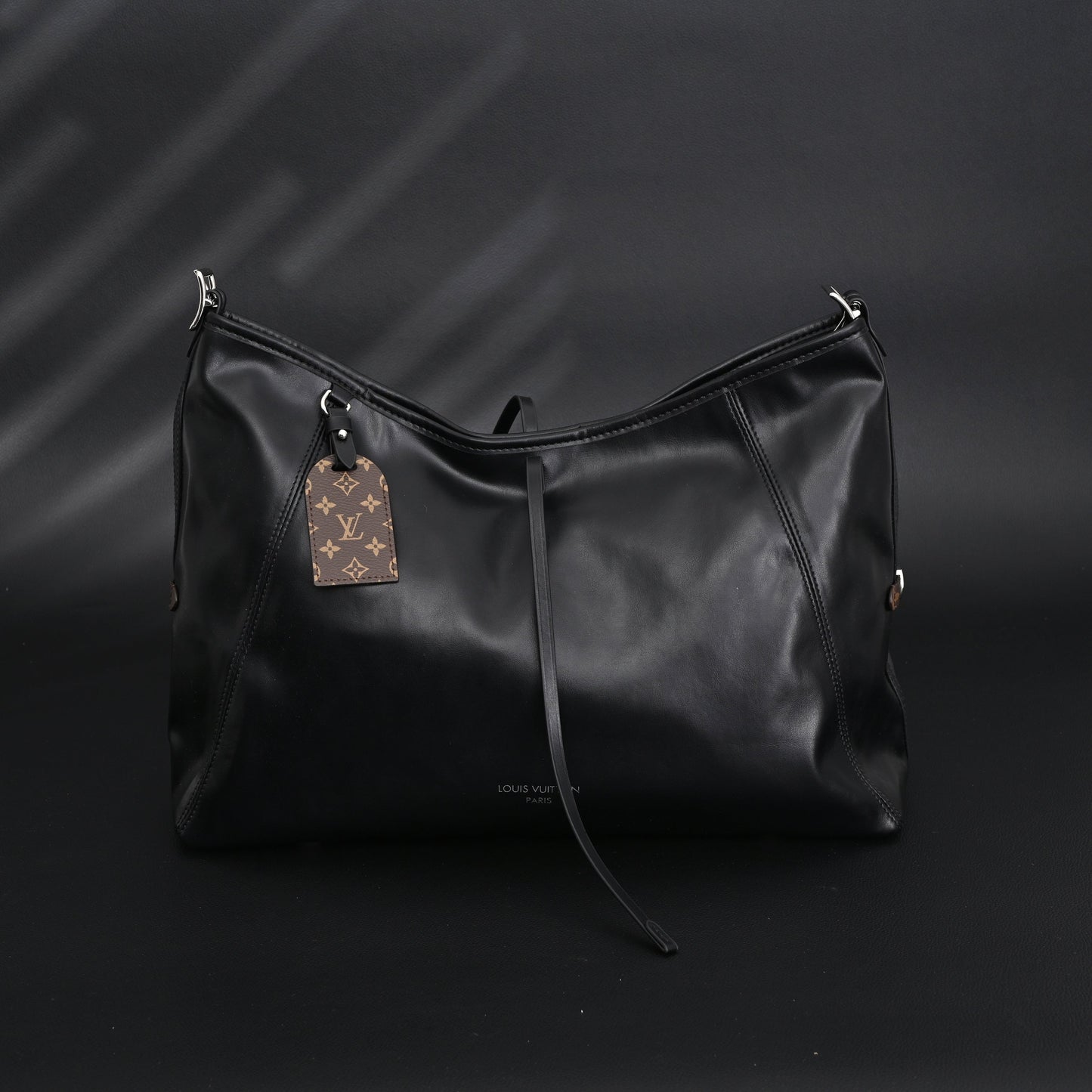Louis Vuitton Black Mahina Leather Hobo Shoulder Bag