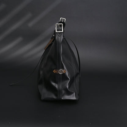 Louis Vuitton Black Mahina Leather Hobo Shoulder Bag