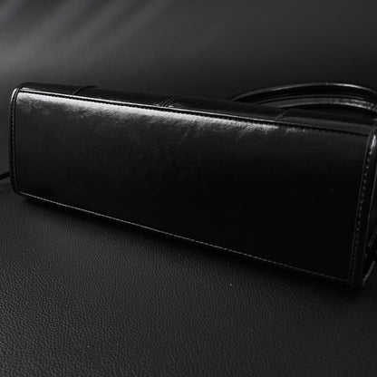 Prada Cleo Black Patent Leather Shoulder Bag with Gold Hardware