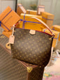 LV Delightful PM Monogram Canvas Tote Shoulder Bag with Leather Trim and Magnetic Closure