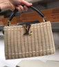 LV Capucines BB Rattan Woven Handle Shoulder Bag with Leather Trim (27 x 18) cm