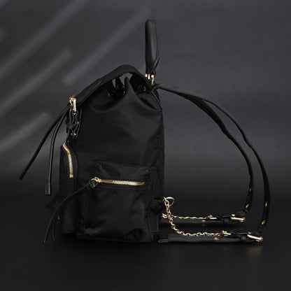 Burberry The Rucksack – Black Nylon & Leather Backpack with Gold-Tone Hardware