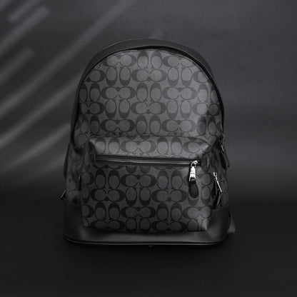 Coach West Backpack – Signature Canvas in Black/Grey