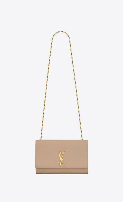 YSL Kate Medium Chain Bag In Grain De Poudre Embossed Leather