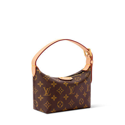 LV Classic Hills Monogram Canvas Handle Shoulder Bag with Simple Adjustable Strap (18.5 x 11 x 6.5) cm