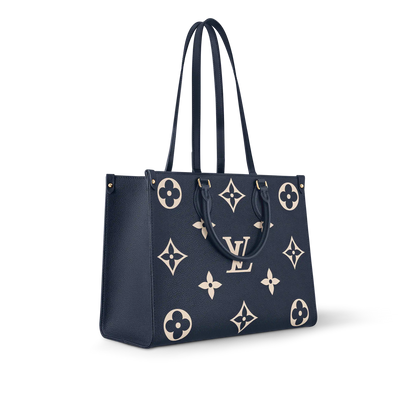 LV OnTheGo MM Navy Blue cream