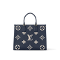 LV OnTheGo MM Navy Blue cream