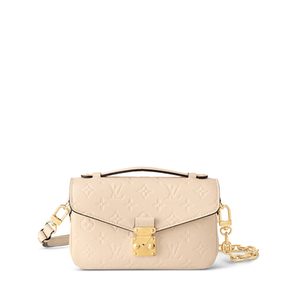 LV Pochette Métis East West Monogram Canvas Handle Crossbody Bag with Chain Strap and Leather Trim (21.5 x 13.5 x 6) cm