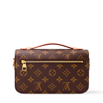 LV Pochette Métis East West Monogram Canvas Handle Crossbody Bag with Chain Strap and Leather Trim (21.5 x 13.5 x 6) cm
